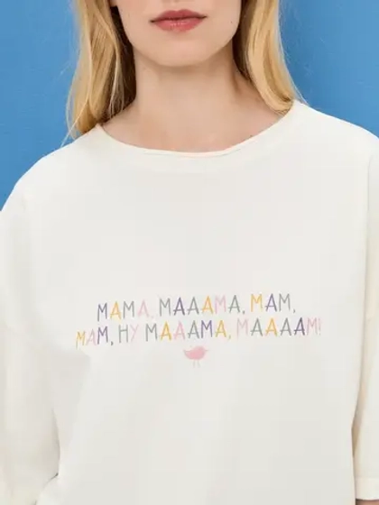 футболка в молочном цвете "мамамааама"