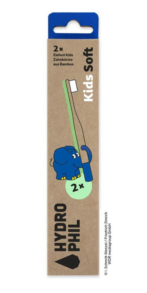 Детские бамбуковые зубные щетки Hydrophil в форме слоника (2 шт.)