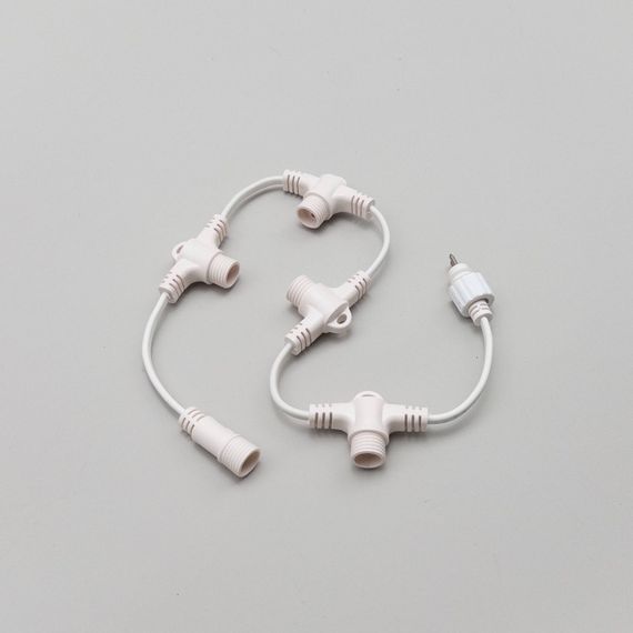 Разветвитель 5-ти лучевой для нитей 24В. без возможности управления, провод белый ПВХ, IP65, LTC (PR85-ST)