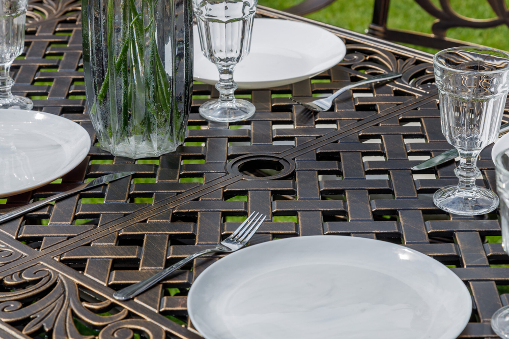 Обеденный комплект ROYAL FAMILY из литого алюминия WILHELM на 6 персон (прямоугольный стол)