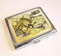 Портсигар "Схватка: медведь и тигр"
