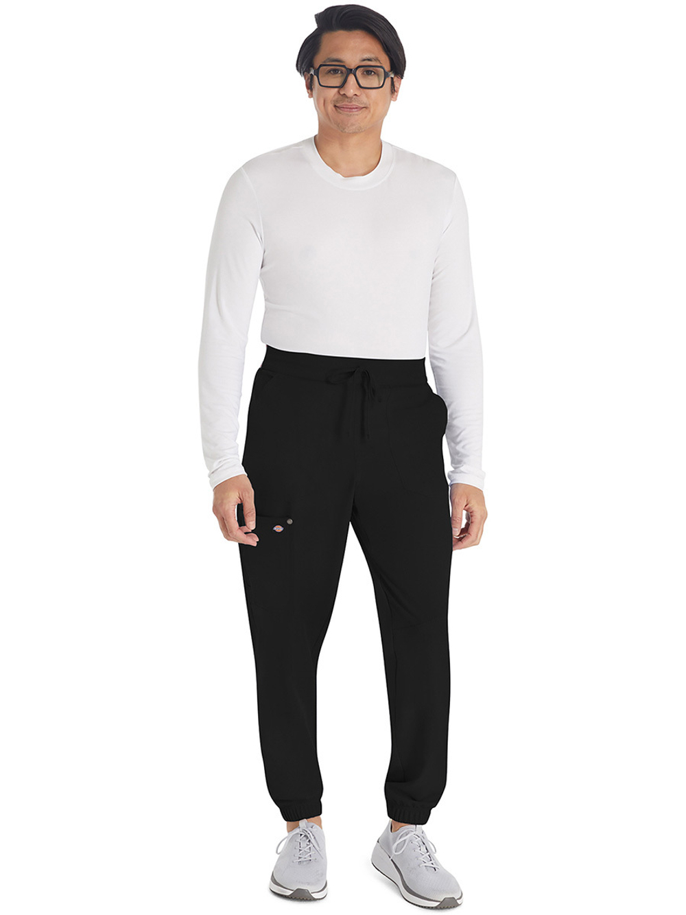 Брюки медицинские мужские Dickies DK217 на резинке со шнурком, черный, L