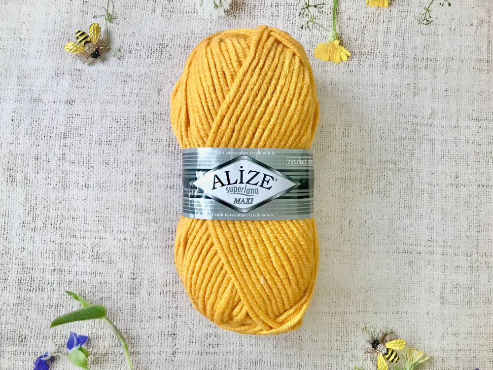 Пряжа ALIZE &quot;Superlana maxi&quot; 488 темно-желтый