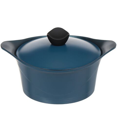 Кастрюля алюминий, антиприг, 4.3 л, с крыш, Daniks, Shoven, KI-T2024-2965C, индукц