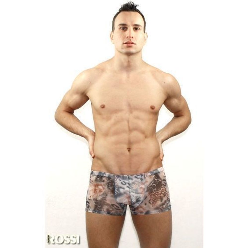 Мужские трусы боксеры прозрачные леопард Romeo Rossi Hong Kong Leopard Boxer RR00214