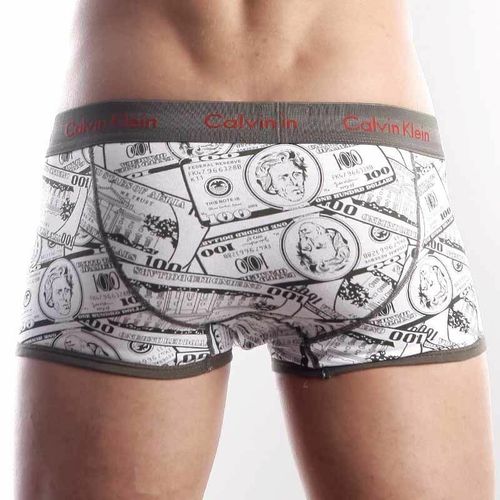 Мужские трусы хипсы Calvin Klein 365 print  Green Dollar
