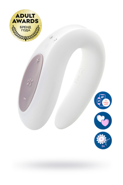Парный вибратор Satisfyer Double Joy с приложением (белый)