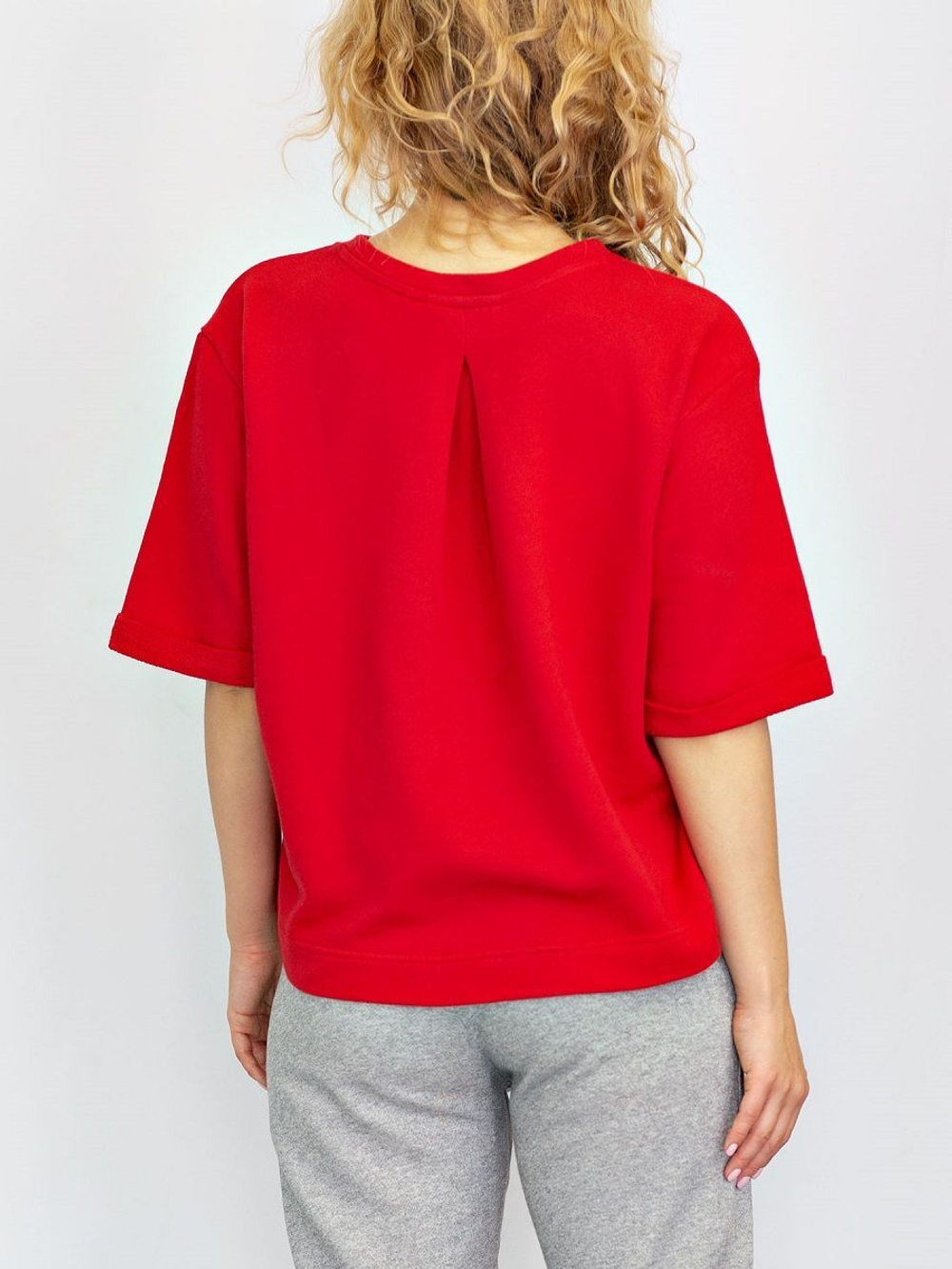 Женская футболка свободного силуэта (Размер: S) (Цвет: красный)