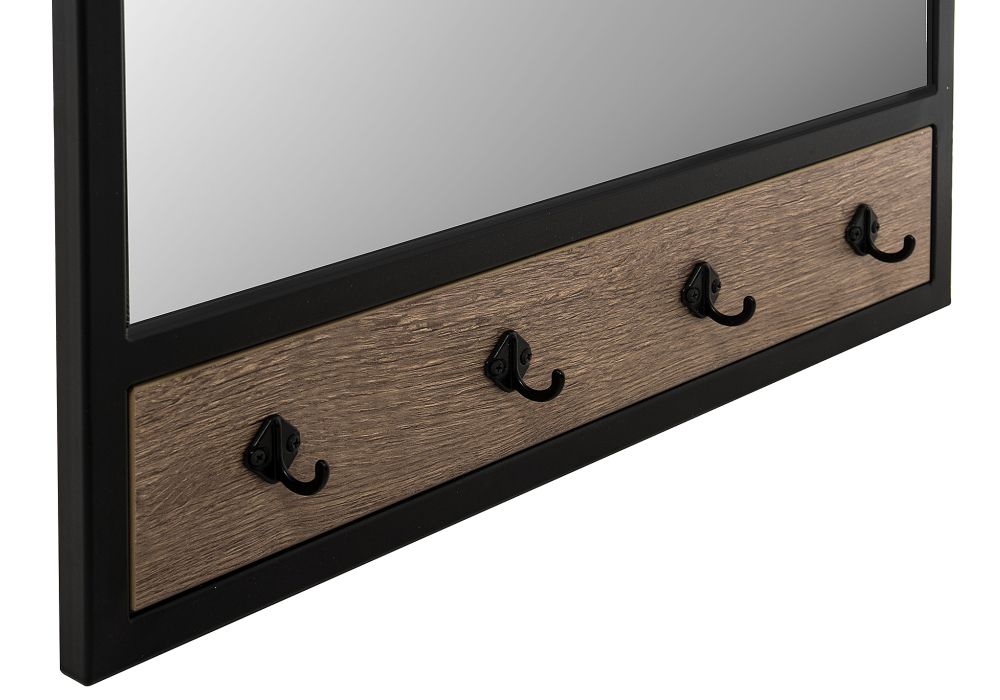 Настенная вешалка Персей дуб велингтон / черный матовый