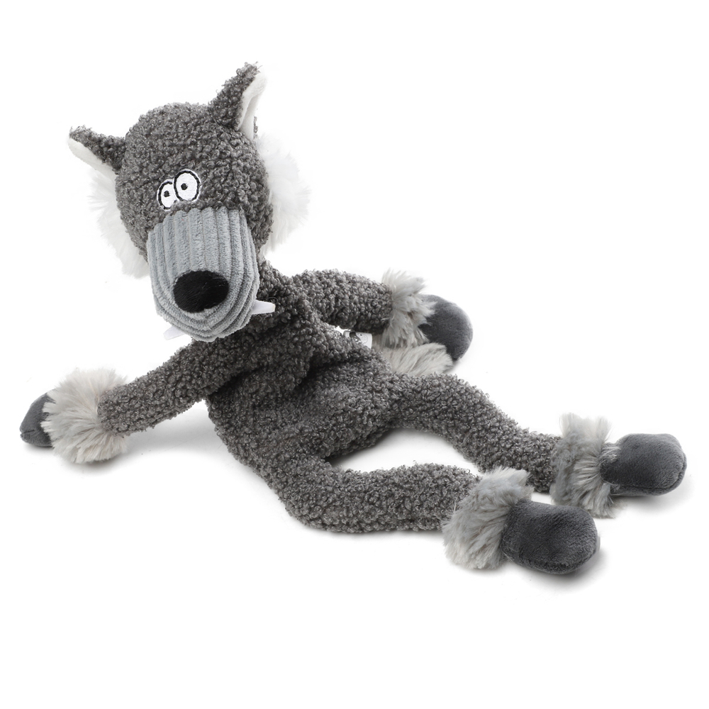 85079 Игрушка для собак Волк с верёвкой 39см, серия PLUSH FRIENDZ, Gigwi