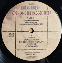 Винтажная виниловая пластинка LP Duran Duran Seven And The Ragged Tiger (France 1983)