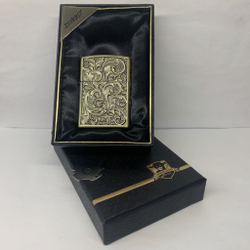 подарочная бензиновая зажигалка Zorro "Узор", серебристый