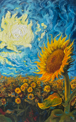 Картина маслом на холсте "День солнца" 80х50 см. Деревянный подрамник. Художник Наталия Осадчук