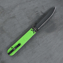 Нож складной Перемен Зубры зеленый (блеквош)