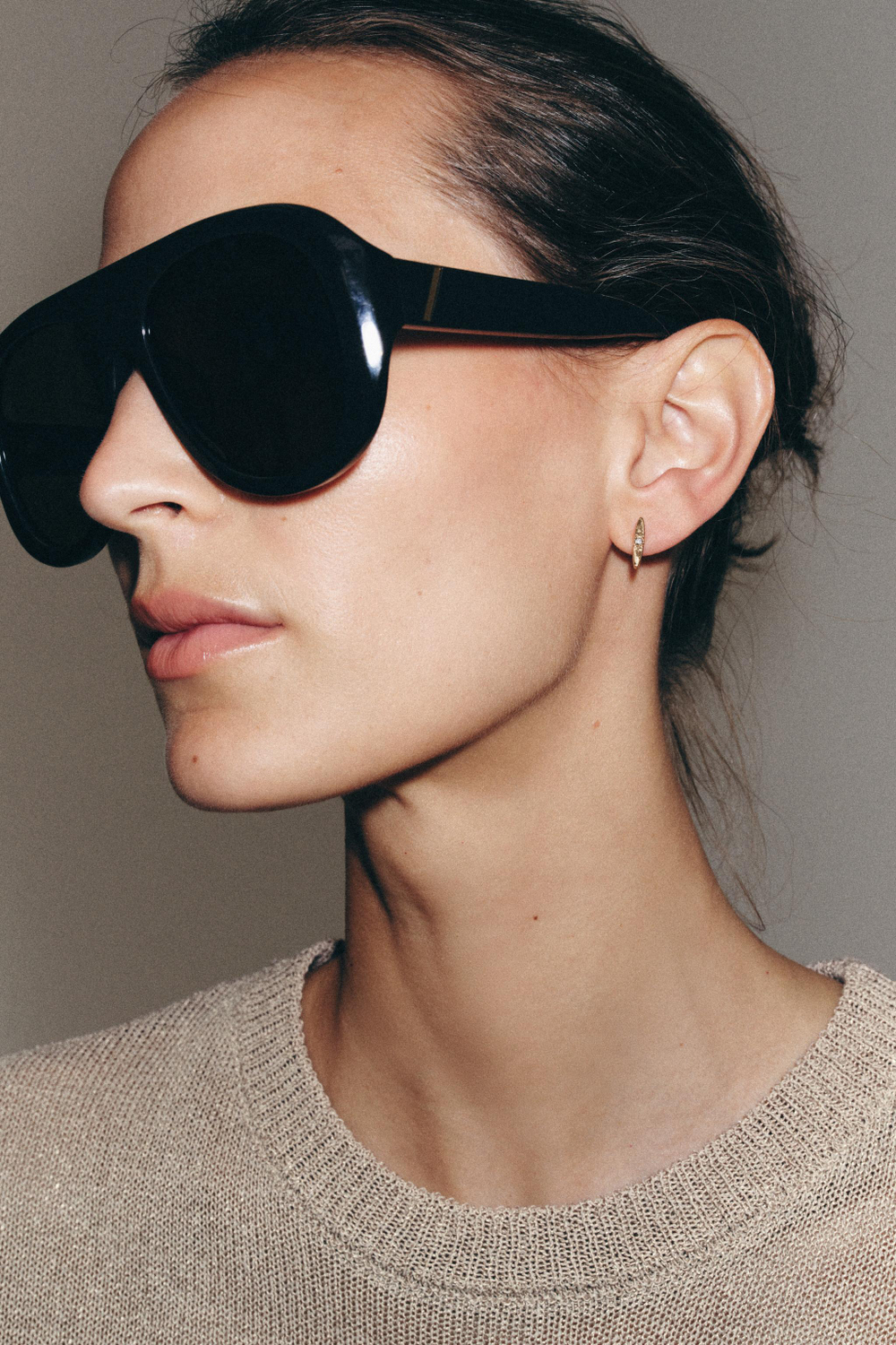 ZARA НАБОР СЕРЕГ-КОЛЕЦ СО СТРАЗАМИ, ЗОЛОТИСТЫЙ