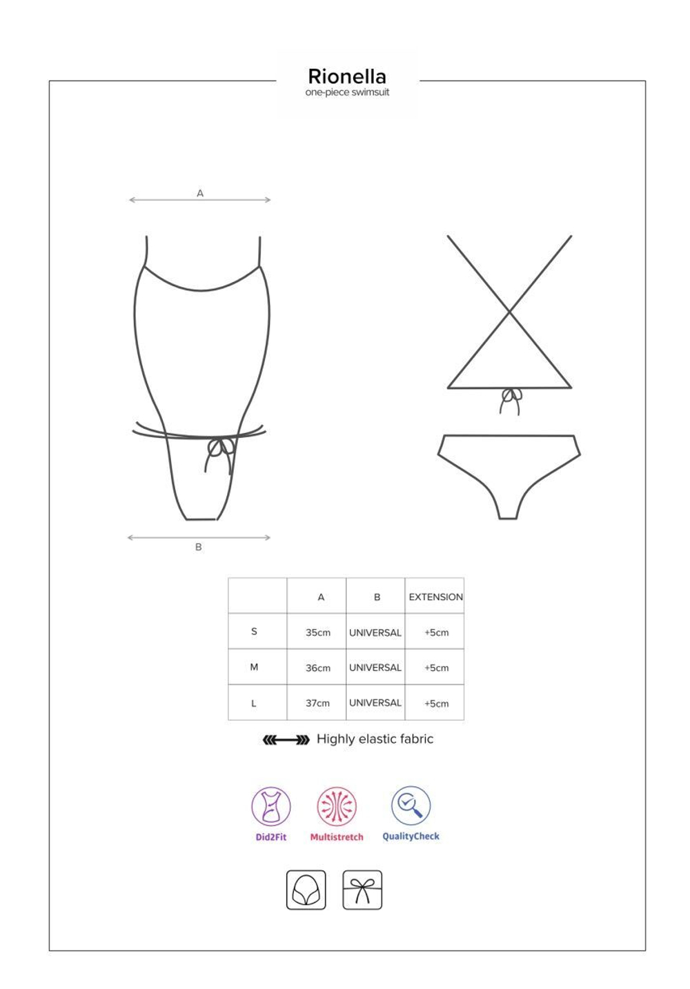 Слитный женский купальник Rionella (Размер: M) (Цвет: голубой с розовым)