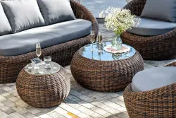 "Барселона" лаунж-зона из искусственного ротанга, цвет коричневый
