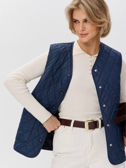 Легкий стеганый жилет с накладными карманами