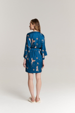 Шелковый халат-кимоно one size