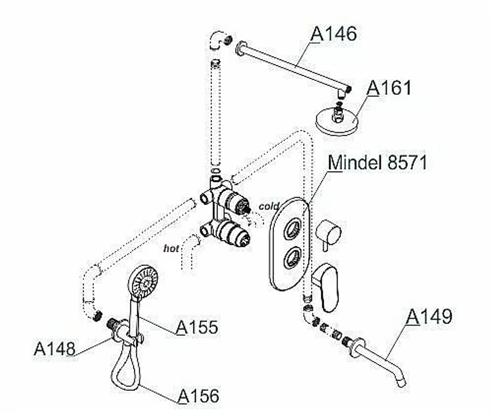 Душевая система WasserKRAFT Mindel 8500 A85161