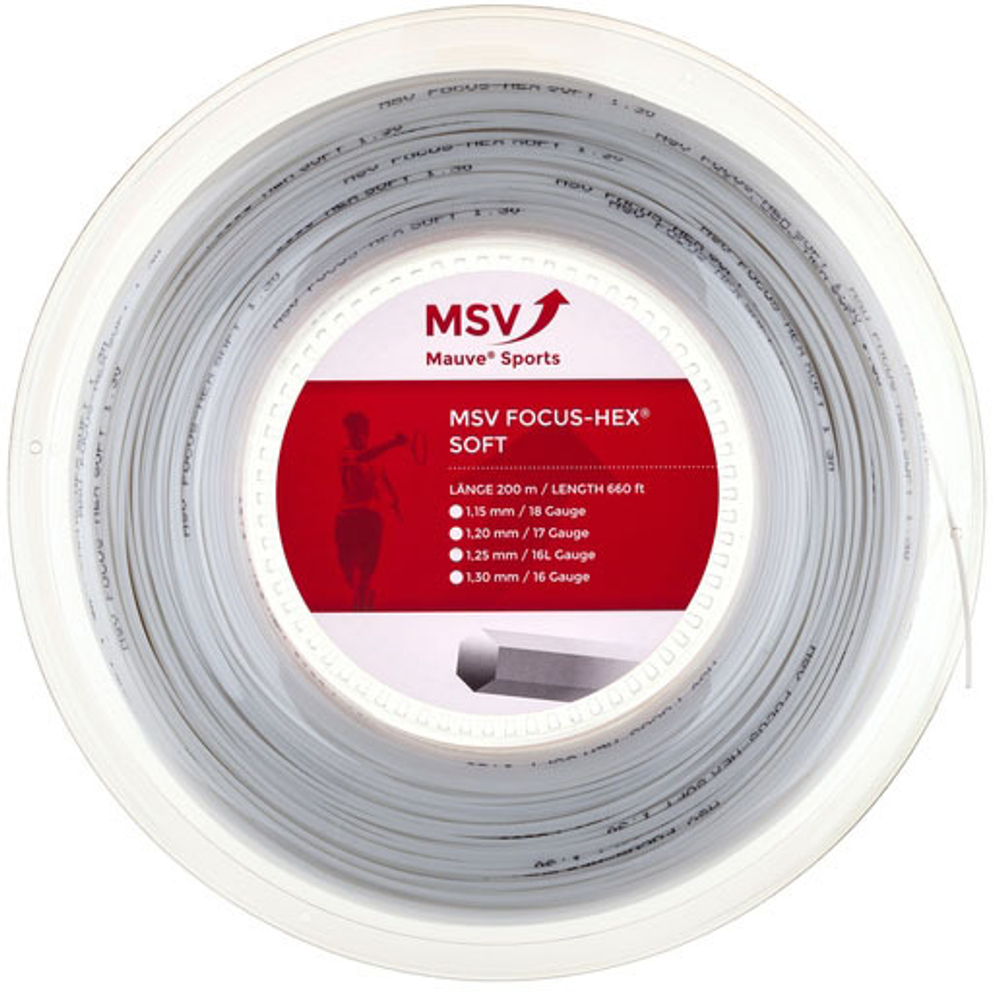 Струны теннисные MSV Focus Hex Soft (200 m) - white
