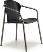 Кресло деревянное Scab Design Finn Metal Wood, черный матовый никель, черный ясень