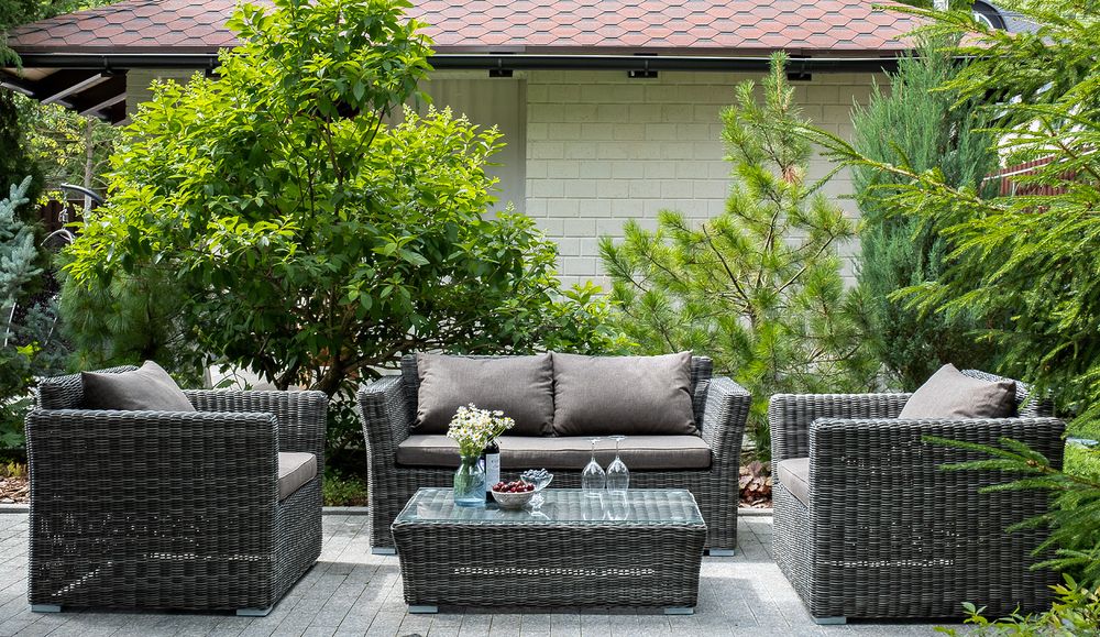 "Капучино" кресло из искусственного ротанга, цвет графит