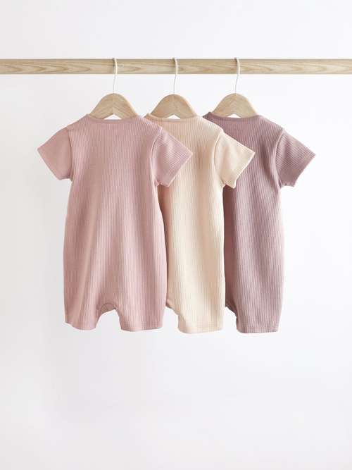Боди с коротким рукавом для малышей Next Q53-613, 3 шт., Молочный, Розовый