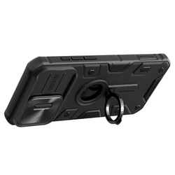 Чехол противоударный от Nillkin для смартфона iPhone 15 Pro Max, CamShield Armor Case, с кольцом и металлической защитной шторкой для камеры