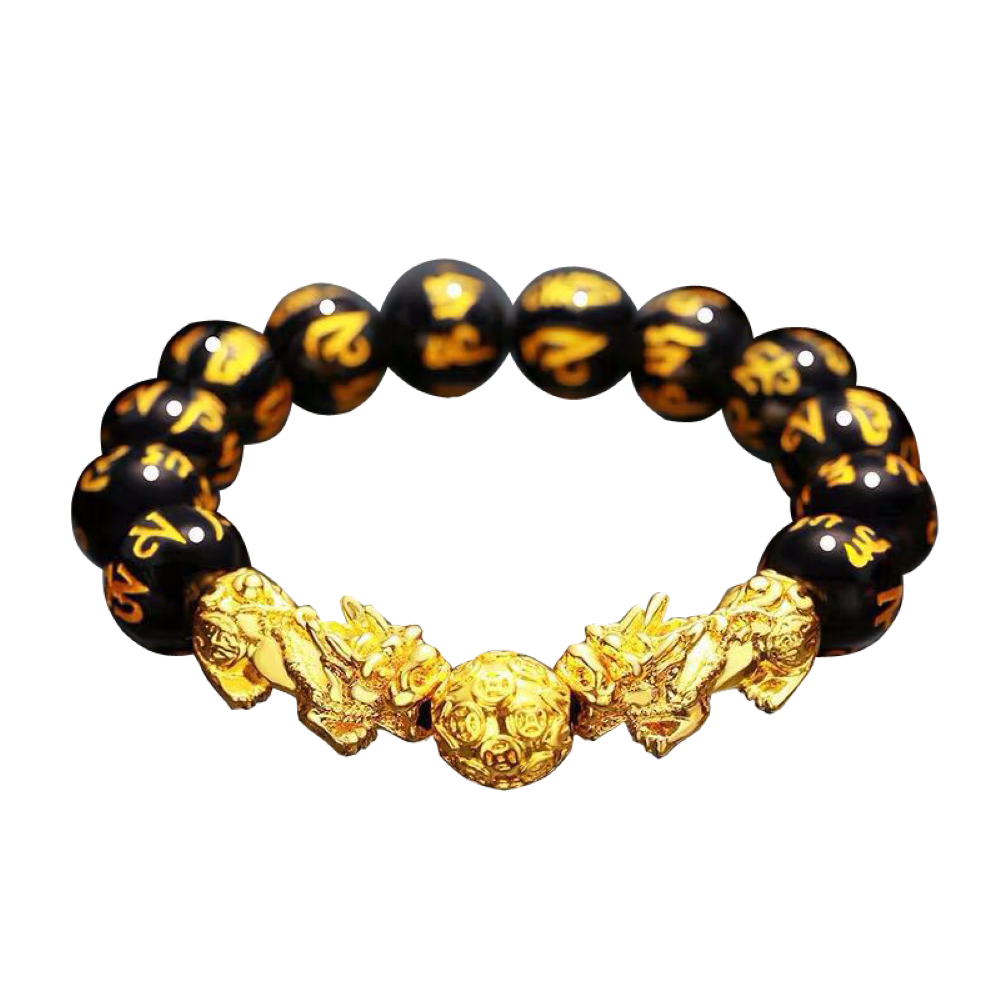 Браслет-Амулет из обсидиана острота мышления и финансовый контроль SBF-003