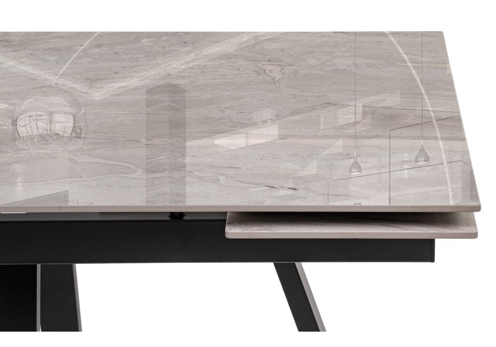 Керамический стол Силлем 120(180)х80х77 dyna fantasico grey / черный