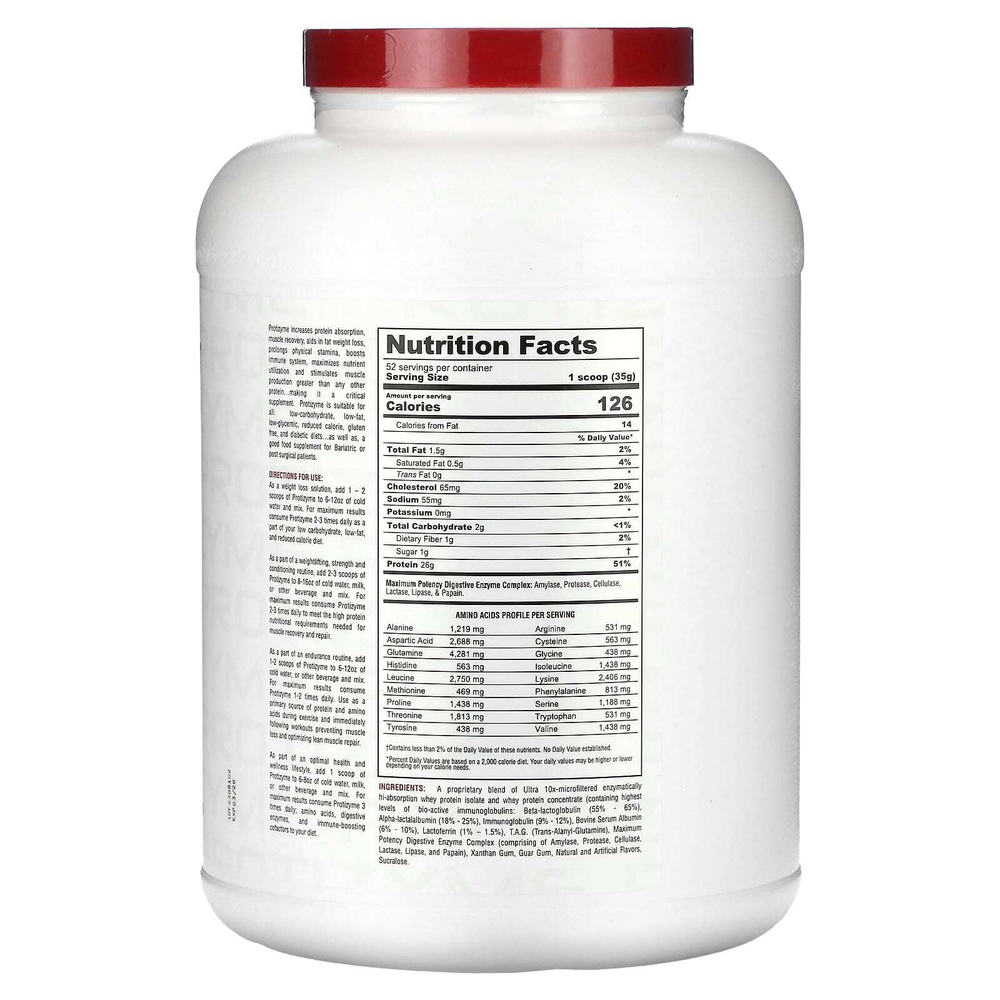 Metabolic Nutrition, Protizyme, Specialized Designed Protein, банановый крем, 1820 г (4 фунта)