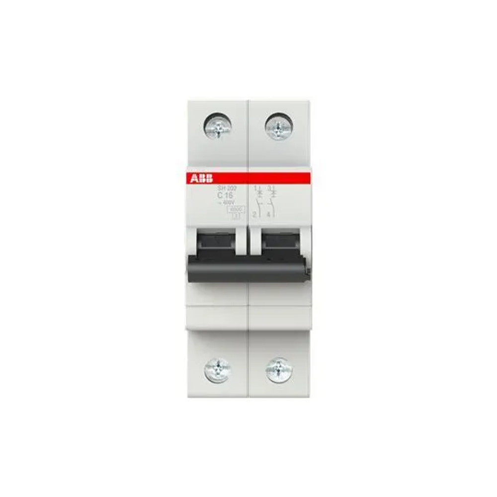 Автоматический выключатель ABB SH202 16A 6kA 2P тип С 2CDS212001R0164