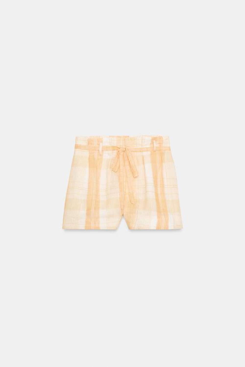 ZARA ШОРТЫ ИЗ 100% РАМИ СО СБОРКАМИ — ZW COLLECTION, ЖЕЛТЫЙ