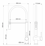 Смеситель для кухни с гибким изливом WONZON & WOGHAND WW-88438003-BG брашированное золото