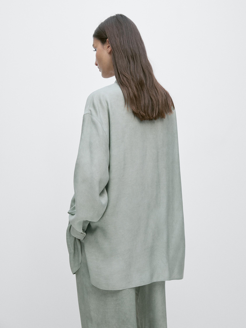 Massimo Dutti Жакет с карманами, фисташково-зеленый