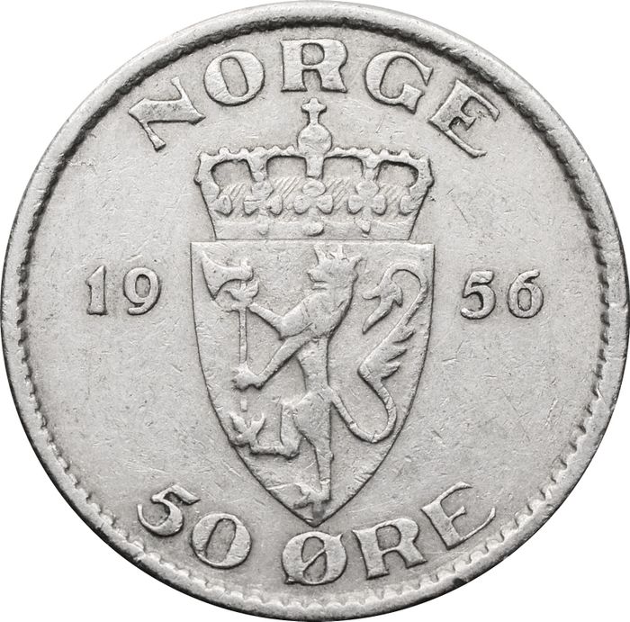 50 эре 1956 Норвегия