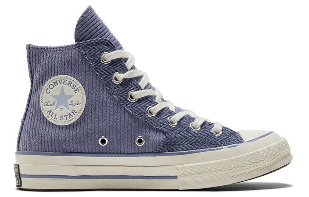 Converse 1970s Chuck Taylor All Star Hi Corduroy Stitched Anti-Slip Wear High Canvas Pair Violet