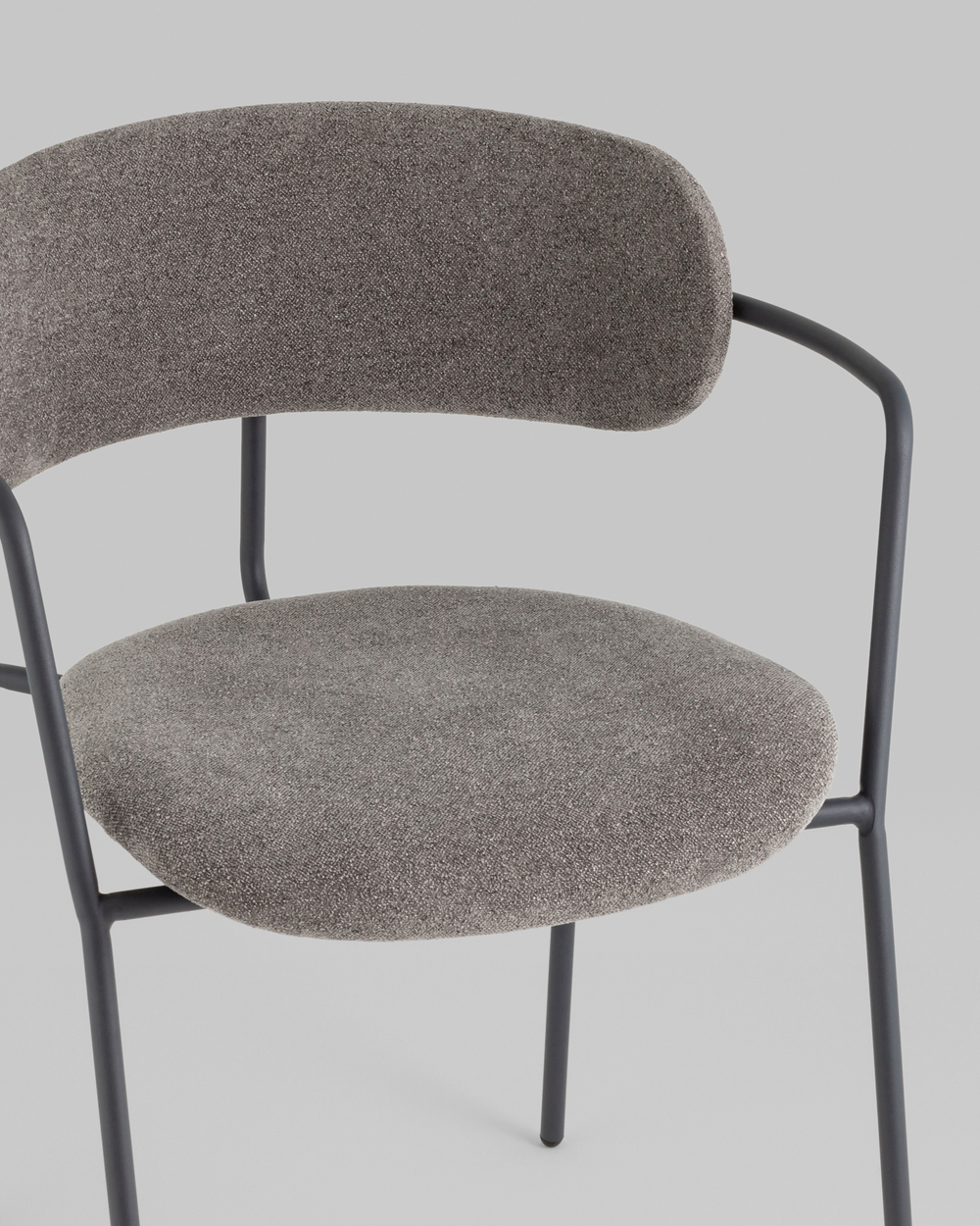 Стул Дженни букле темно-серый каркас антрацитово-серый муар