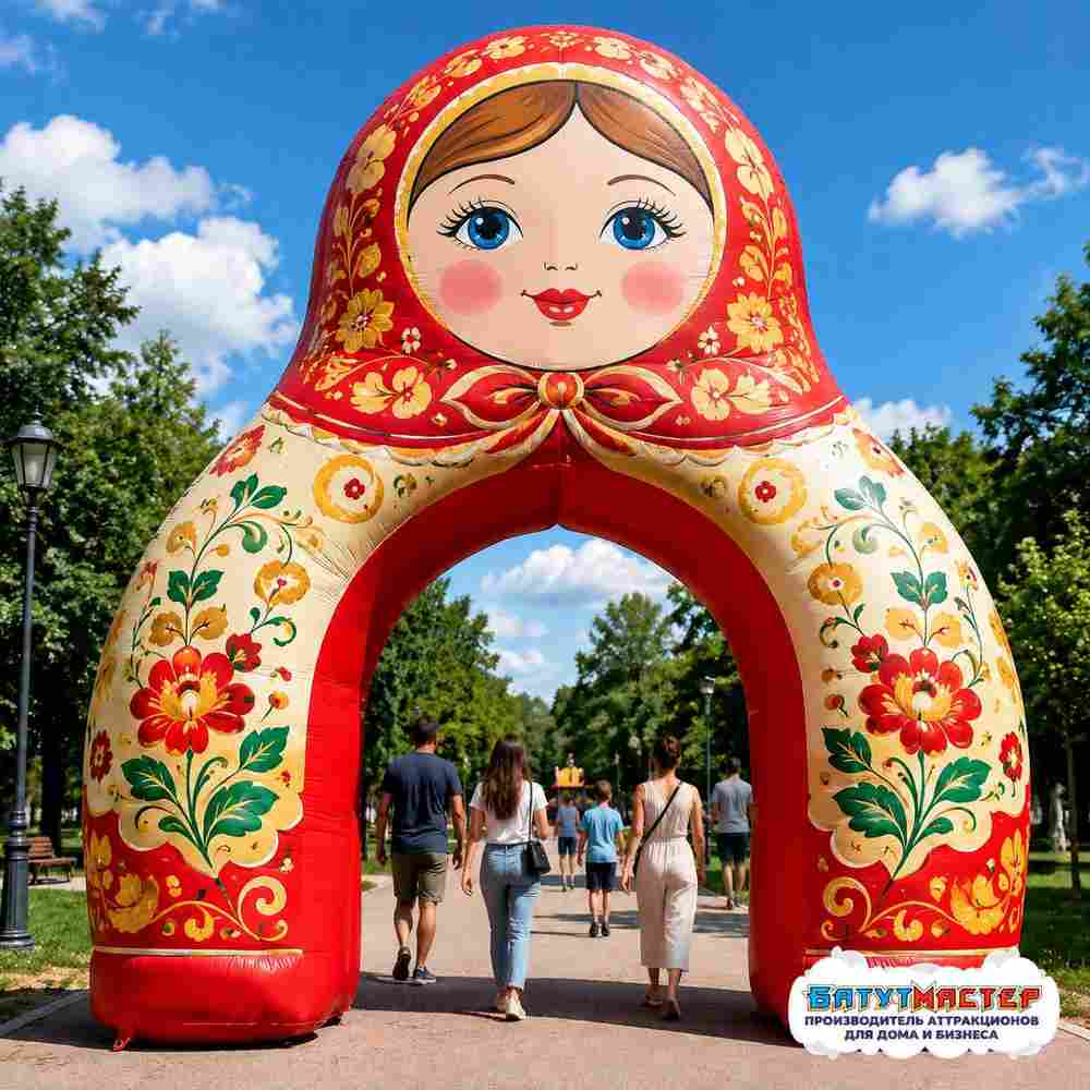 Надувная арка матрёшка «Русская душа», 4×1×5,5 м