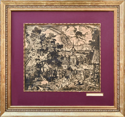 Кустодиев Б. М. (1878–1927). «Ярмарка в деревне». Линогравюра. 1927 г.