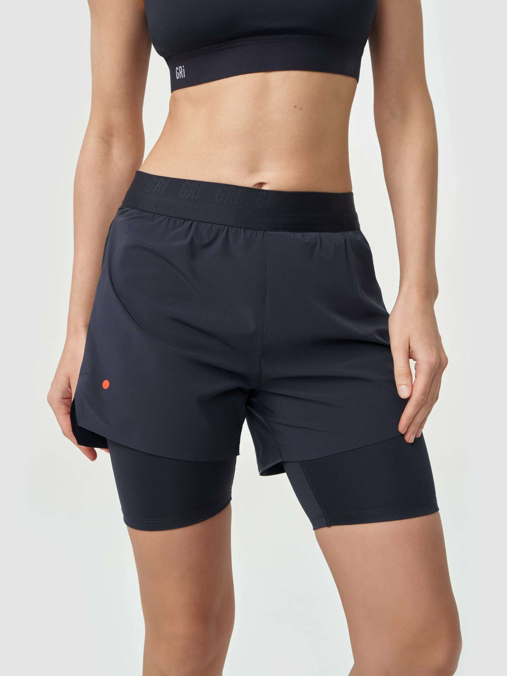 Шорты 2 в 1 женские Кросс 3.0 чёрные