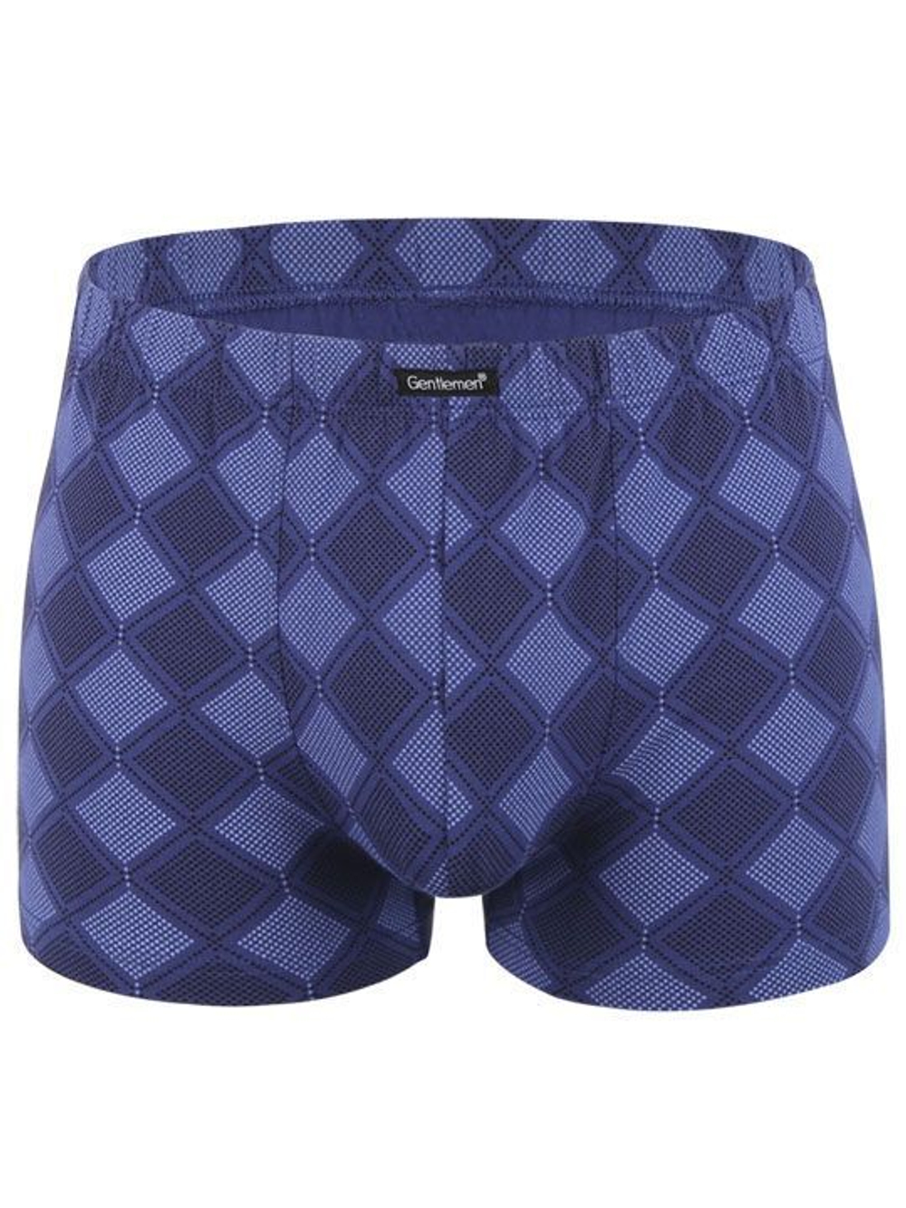 Мужские трусы-боксеры с ромбовидным принтом (Размер: L) (Цвет: нежно-голубой)