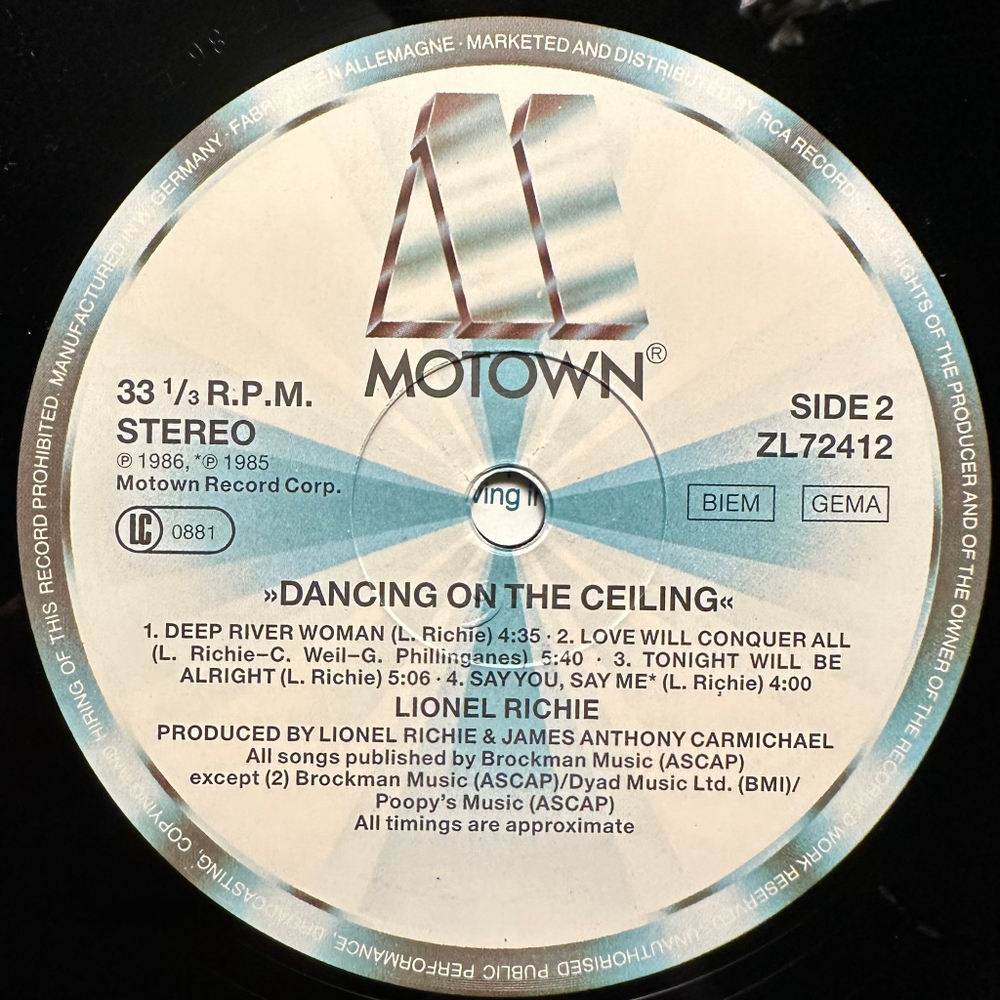 Lionel Richie - Dancing On The Ceiling (Германия 1986г.)