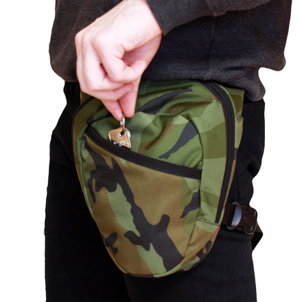 Сумка на бедро для прогулок с собакой и спорта камуфляжная