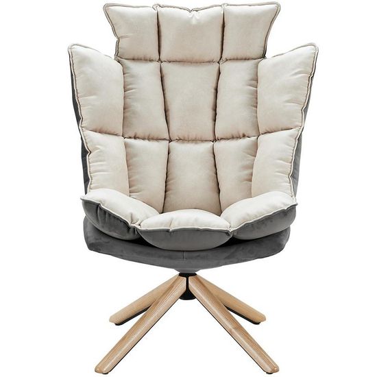 Кресло Husk бежевое с серым