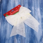 Бант на ёлку «Белоснежка» 17*16 см, Белый