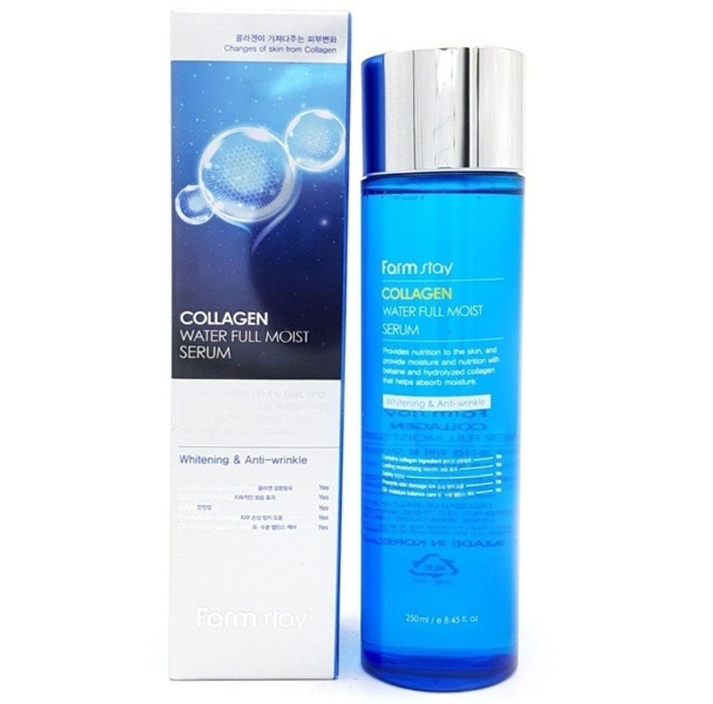 Увлажняющая сыворотка для лица с коллагеном FarmStay Collagen Water Full Moist Serum, 250 мл
