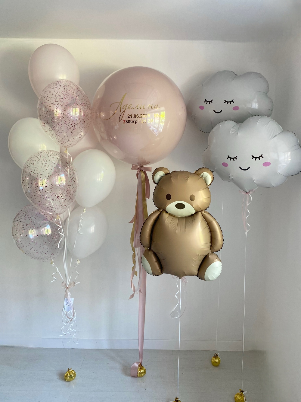 Воздушные шары на выписку девочки №751