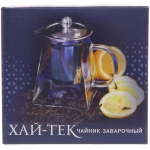 Чайник заварочный стеклянный 300мл «Хай-Тек» Трапеция с металлическим ситом Селфи